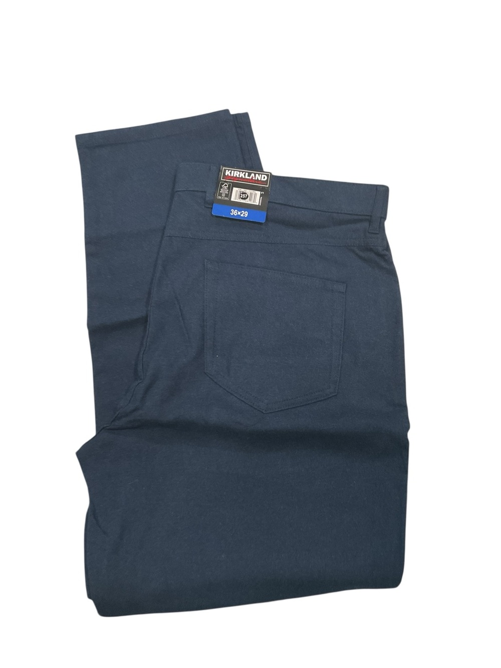 Kirkland Signature Mens 5-Pocket Navy Blue Pants 36x29 New With Tags